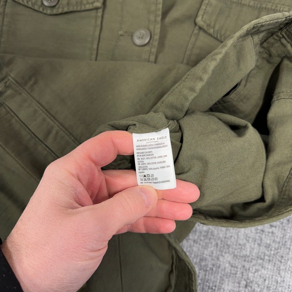 American Eagle Outfitters Shacket Women Small Olive Cotton Military Button Front - Picture 7 of 9